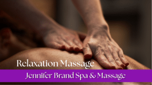 An photograph of a massage therapist performing a relaxation massage.
